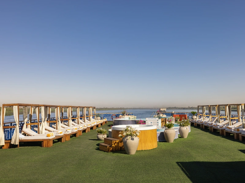 Sun deck of the Sonesta Star Goddess Nile Cruise Nile cruise